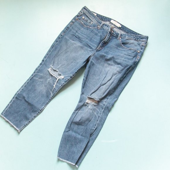 Torrid High Rise Straight Leg Busted Knee Distressed Jeans Size 18R - Picture 2 of 11
